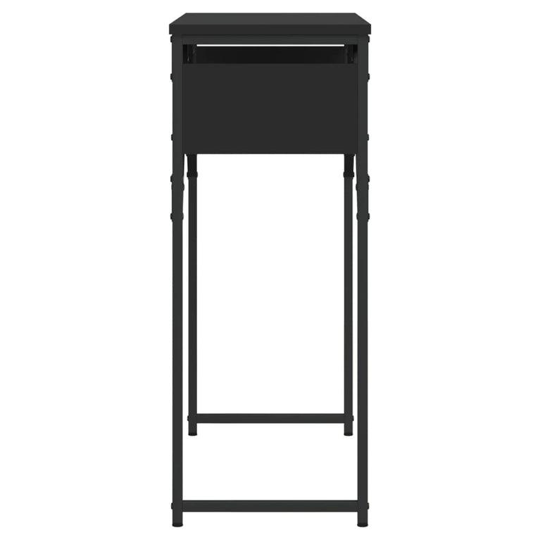 Wandtafel met schap 75x30x75 cm bewerkt hout zwart