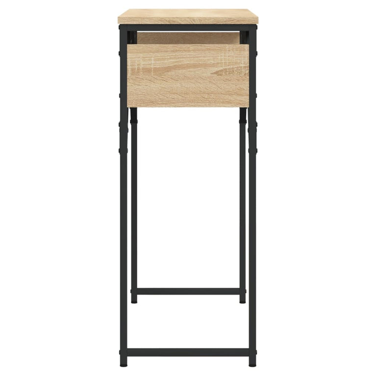 Wandtafel met schap 75x30x75 cm bewerkt hout sonoma eikenkleur