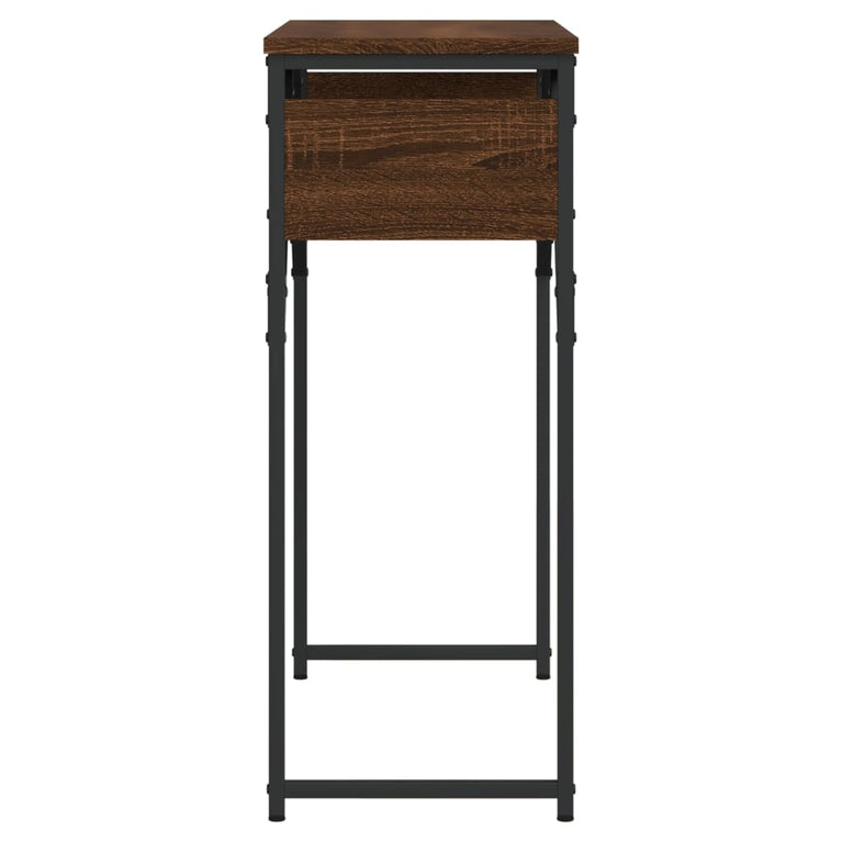 Wandtafel met schap 75x30x75 cm bewerkt hout bruineikenkleurig