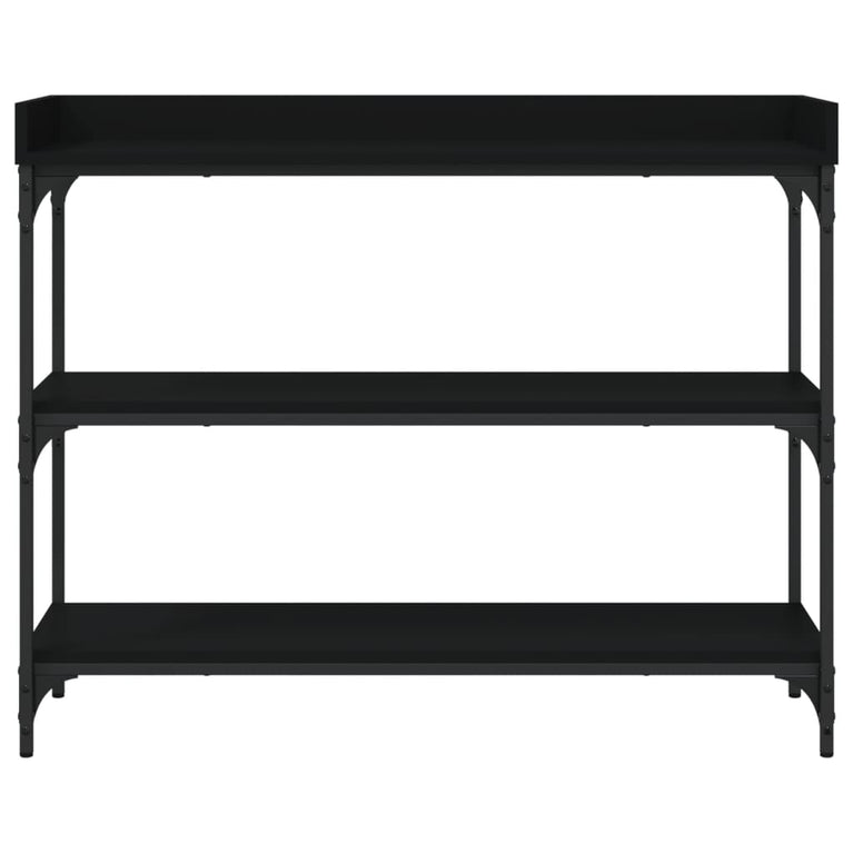 Wandtafel met schappen 100x30x80 cm zwart