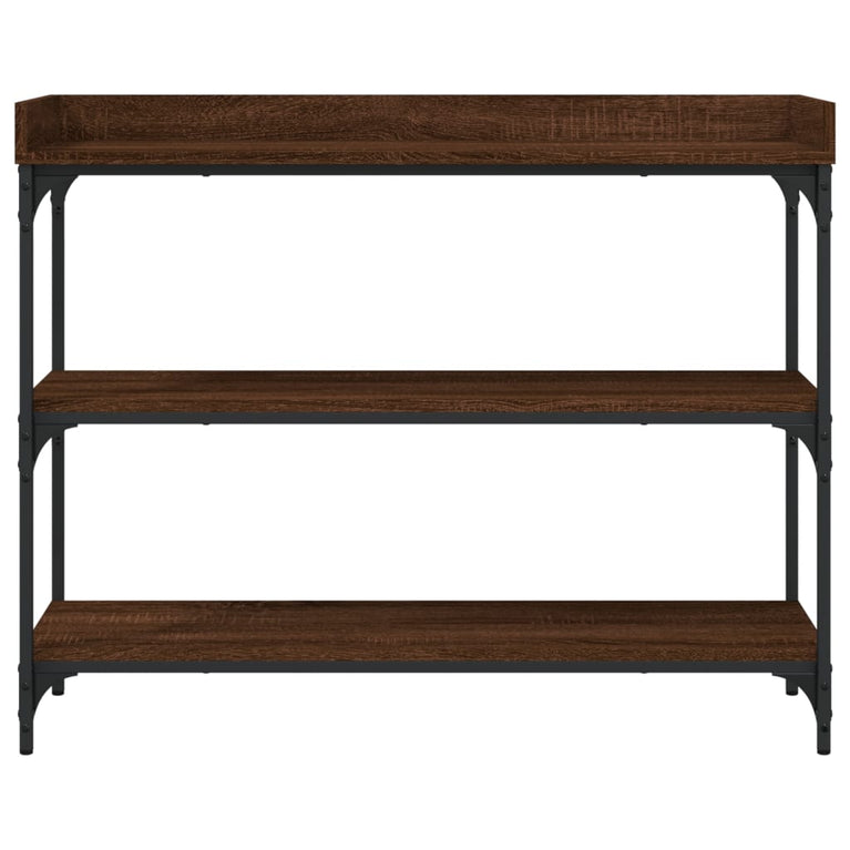 Wandtafel met schappen 100x30x80 cm bruineikenkleurig
