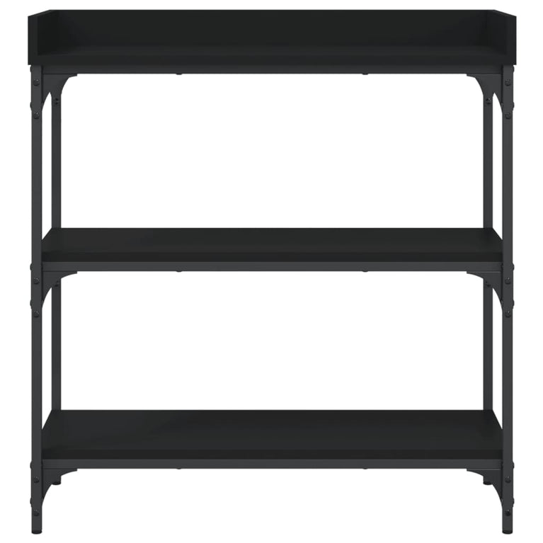 Wandtafel met schappen 75x30x80 cm zwart