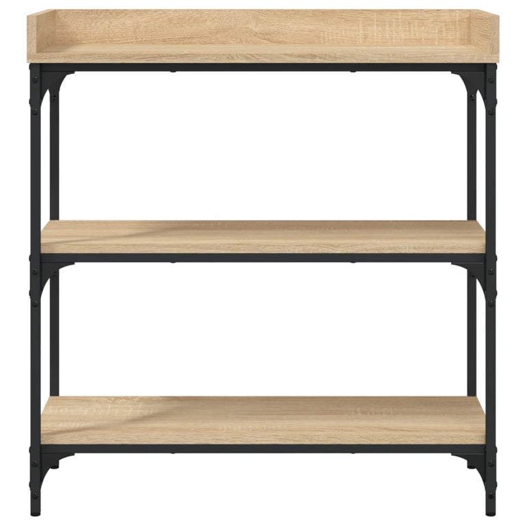 Wandtafel met schappen 75x30x80 cm sonoma eikenkleurig