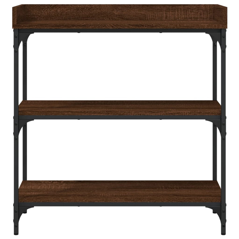 Wandtafel met schappen 75x30x80 cm bruineikenkleurig