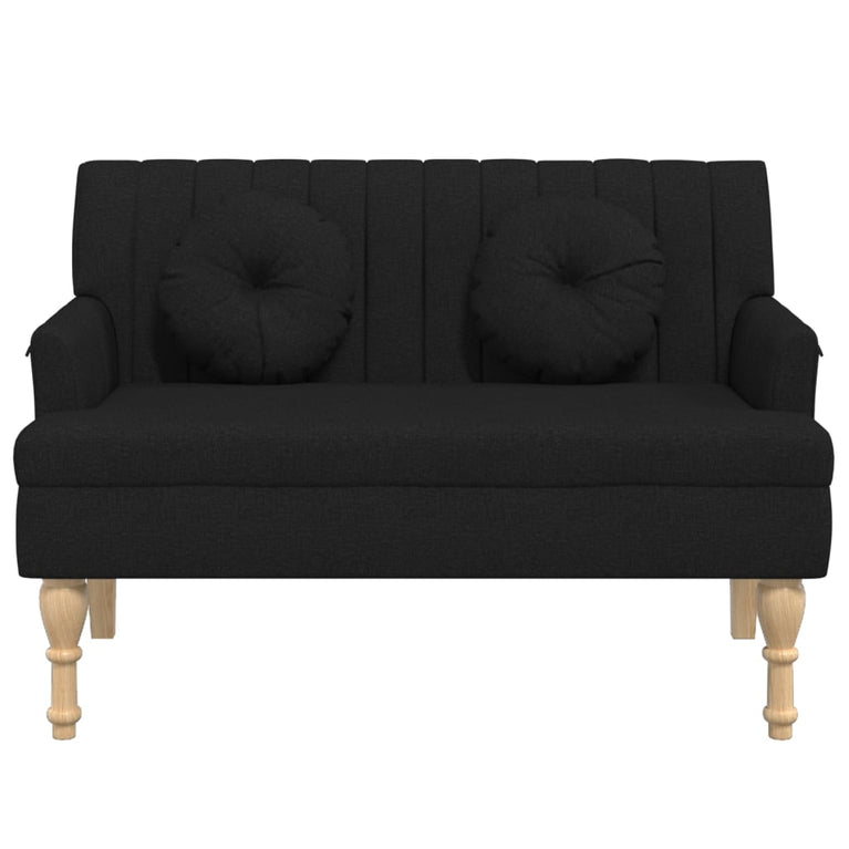 Bankje met kussens 113x64,5x75,5 cm stof zwart MeubelReus
