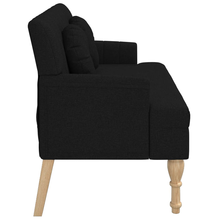 Bankje met kussens 113x64,5x75,5 cm stof zwart MeubelReus