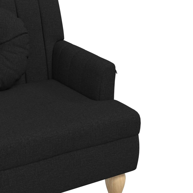 Bankje met kussens 113x64,5x75,5 cm stof zwart MeubelReus