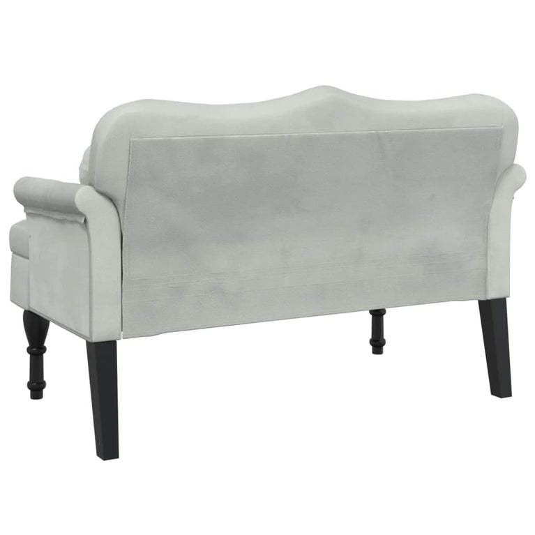 Bankje met kussens 120,5x65x75 cm fluweel lichtgrijs MeubelReus