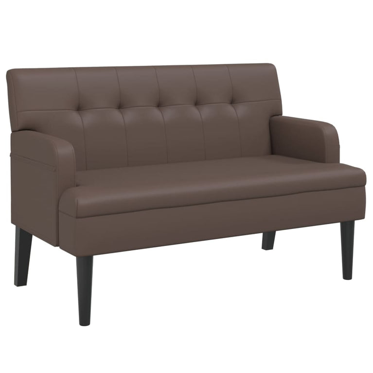 Bankje met rugleuning 112x65,5x75 cm kunstleer bruin MeubelReus
