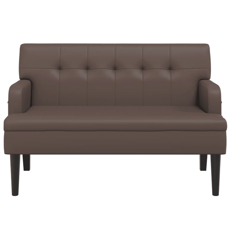 Bankje met rugleuning 112x65,5x75 cm kunstleer bruin MeubelReus