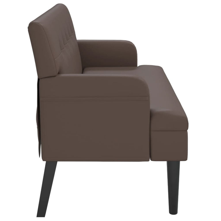 Bankje met rugleuning 112x65,5x75 cm kunstleer bruin MeubelReus