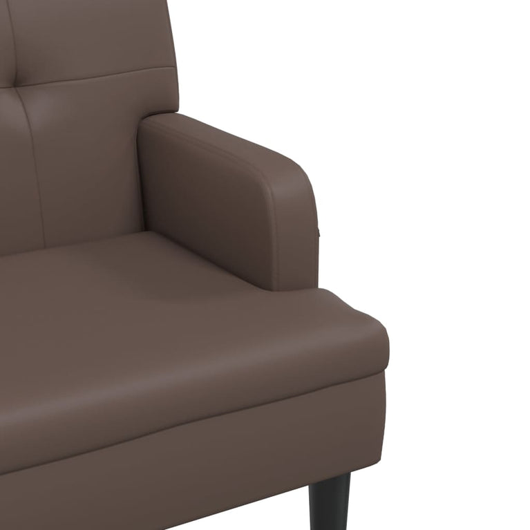 Bankje met rugleuning 112x65,5x75 cm kunstleer bruin MeubelReus