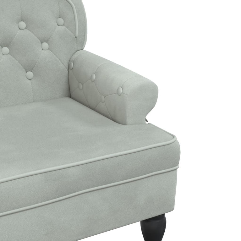 Bankje met rugleuning 119,5x64,5x75 cm fluweel lichtgrijs MeubelReus