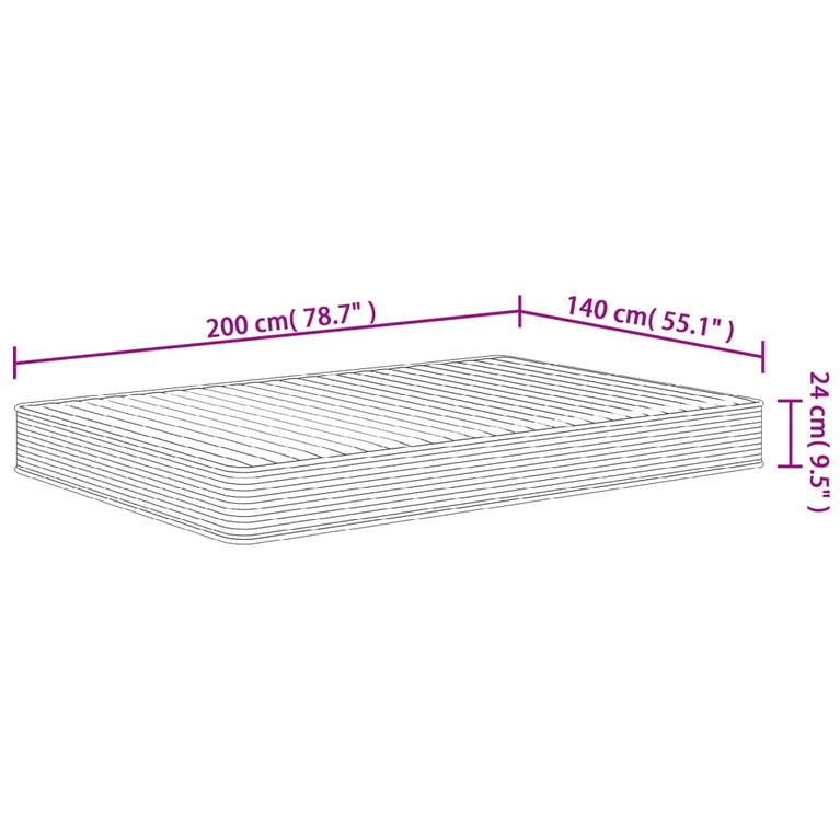 Schuimmatras middelzacht 140x200 cm