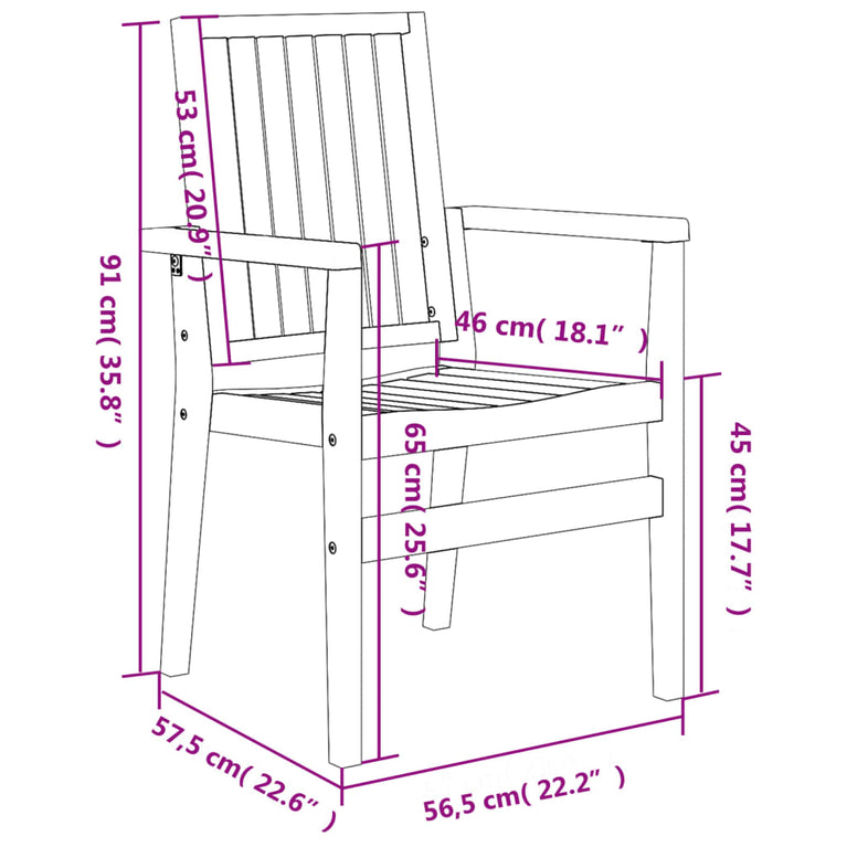 Tuinstoelen stapelbaar 8 st 56,5x57,5x91 cm massief teakhout MeubelReus
