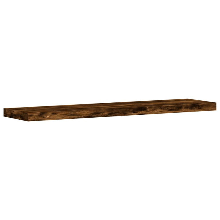 Wandschappen 4 st 40x10x1,5 cm bewerkt hout gerookt eikenkleur