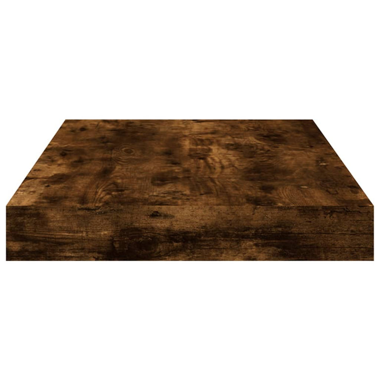 Wandschappen 4 st 40x10x1,5 cm bewerkt hout gerookt eikenkleur