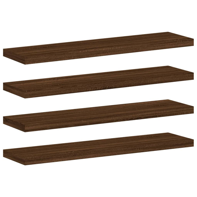 Wandschappen 4 st 40x10x1,5 cm bewerkt hout bruineikenkleurig