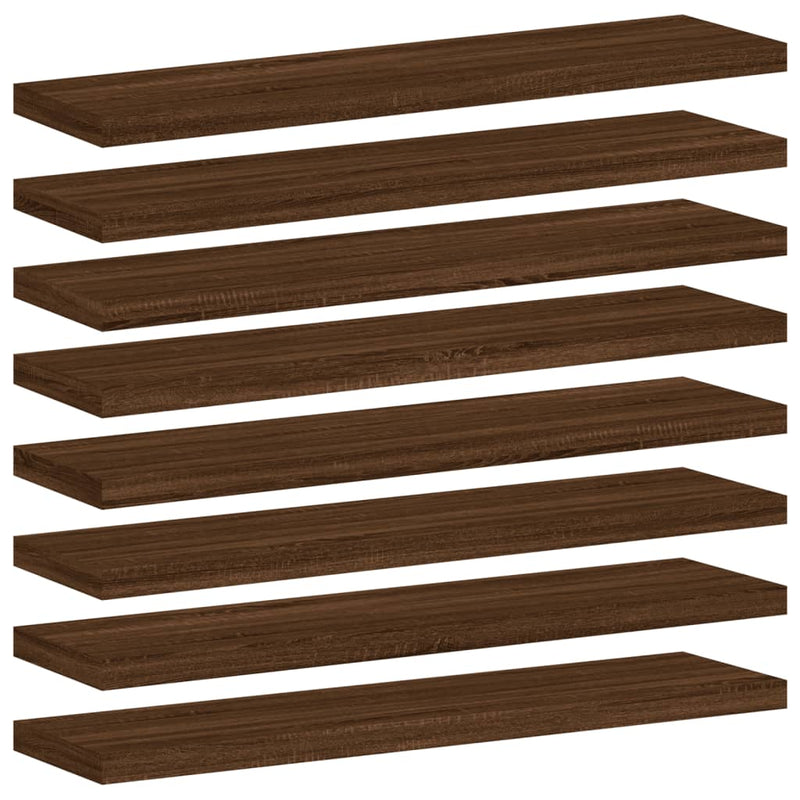 Wandschappen 8 st 40x10x1,5 cm bewerkt hout bruineikenkleurig