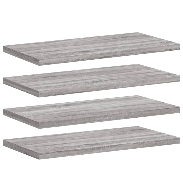 Wandschappen 4 st 40x20x1,5 cm bewerkt hout grijs sonoma eiken