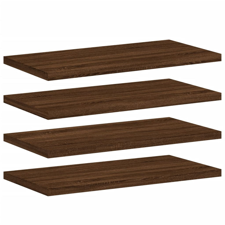 Wandschappen 4 st 40x20x1,5 cm bewerkt hout bruineikenkleurig