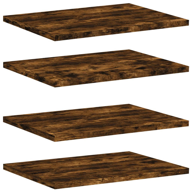 Wandschappen 4 st 40x30x1,5 cm bewerkt hout gerookt eikenkleur