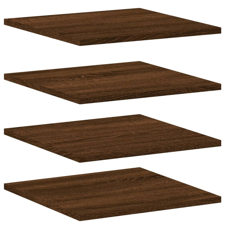 Wandschappen 4 st 40x40x1,5 cm bewerkt hout bruineikenkleurig