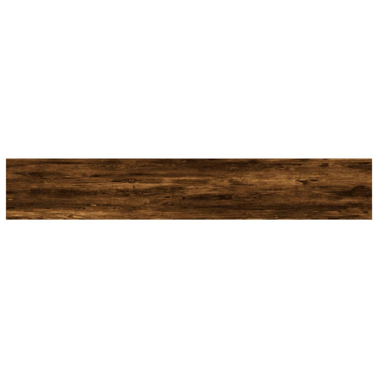 Wandschappen 4 st 60x10x1,5 cm bewerkt hout gerookt eikenkleur