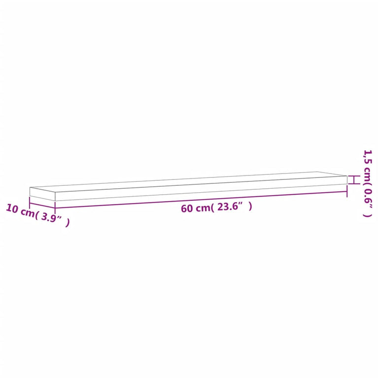Wandschappen 4 st 60x10x1,5 cm bewerkt hout grijs sonoma eiken