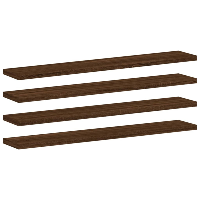 Wandschappen 4 st 60x10x1,5 cm bewerkt hout bruineikenkleurig