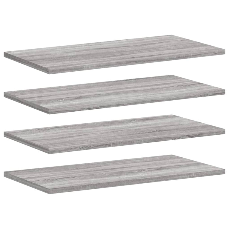 Wandschappen 4 st 60x20x1,5 cm bewerkt hout grijs sonoma eiken