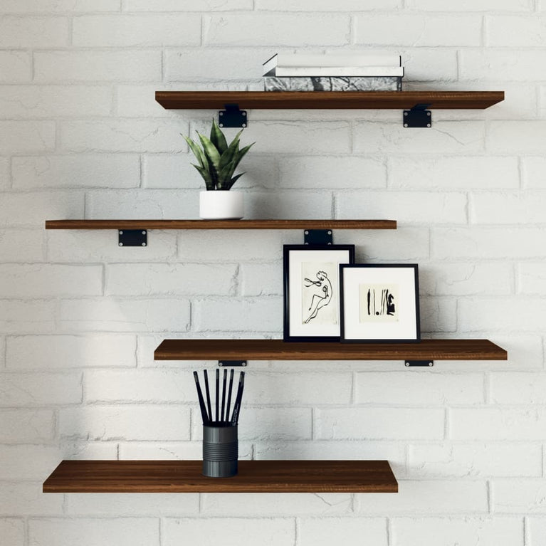 Wandschappen 4 st 60x20x1,5 cm bewerkt hout bruineikenkleurig