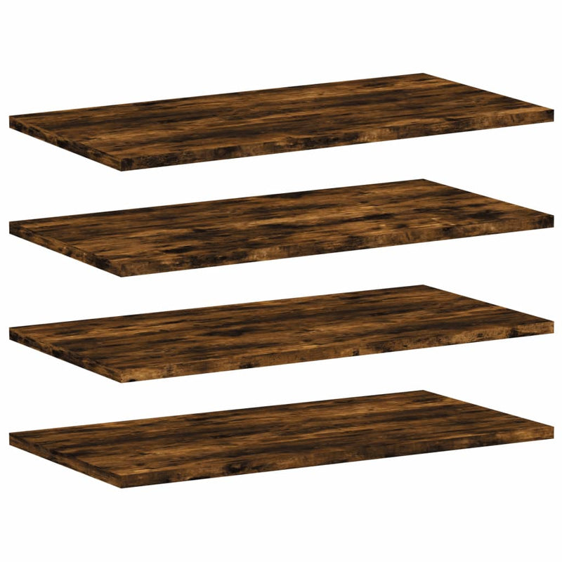 Wandschappen 4 st 60x30x1,5 cm bewerkt hout gerookt eikenkleur