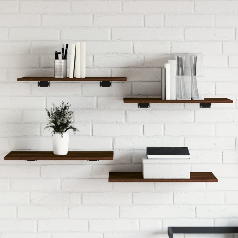 Wandschappen 4 st 60x30x1,5 cm bewerkt hout bruineikenkleurig