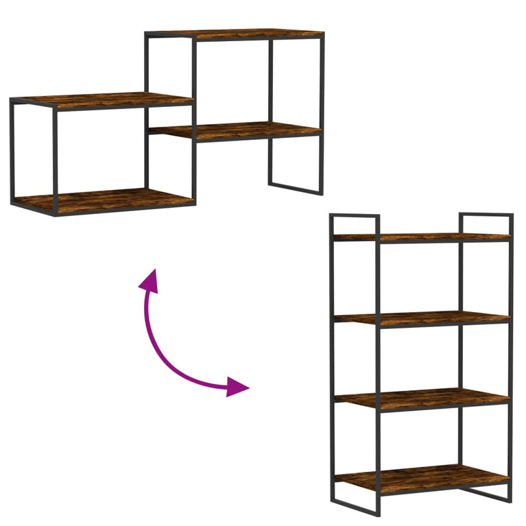 Wandschappen 4 st 60x40x1,5 cm bewerkt hout gerookt eikenkleur