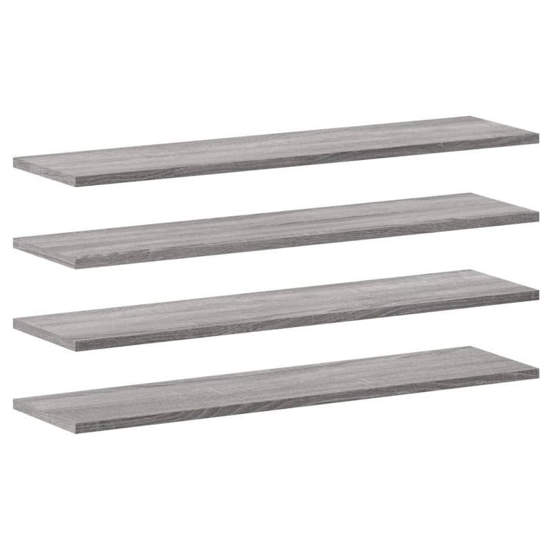 Wandschappen 4 st 80x20x1,5 cm bewerkt hout grijs sonoma eiken