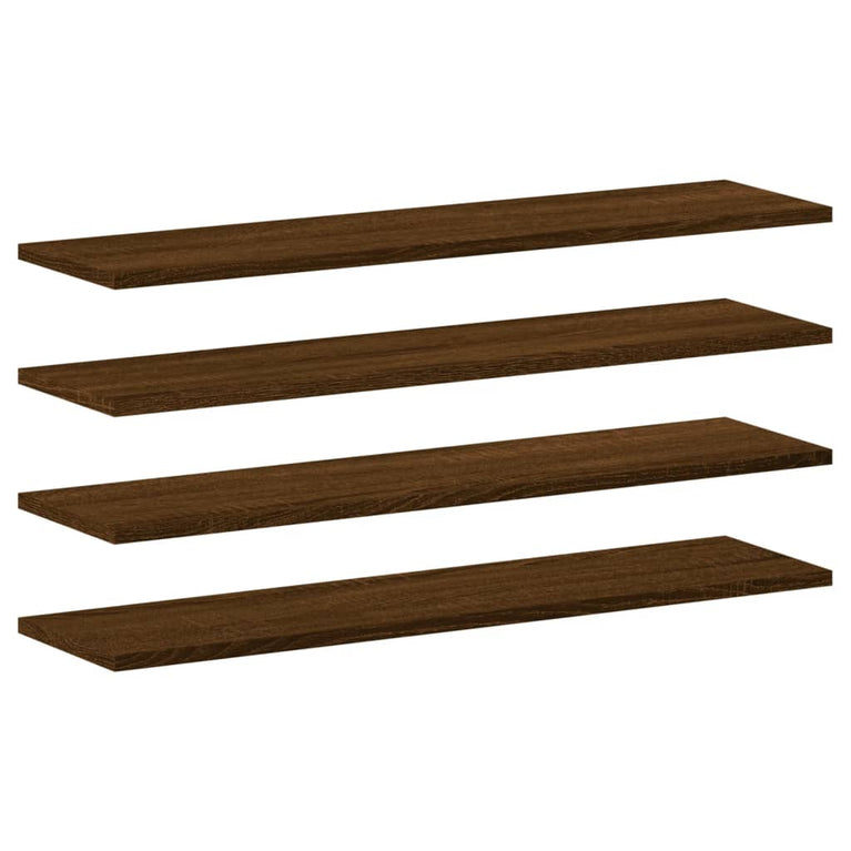 Wandschappen 4 st 80x20x1,5 cm bewerkt hout bruineikenkleurig