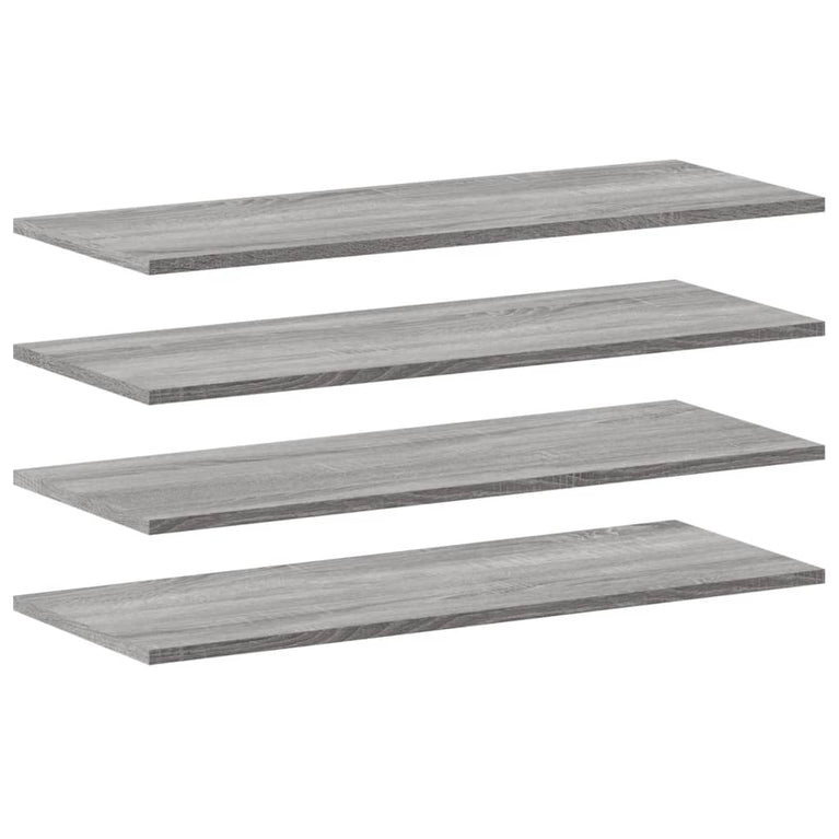 Wandschappen 4 st 80x30x1,5 cm bewerkt hout grijs sonoma eiken
