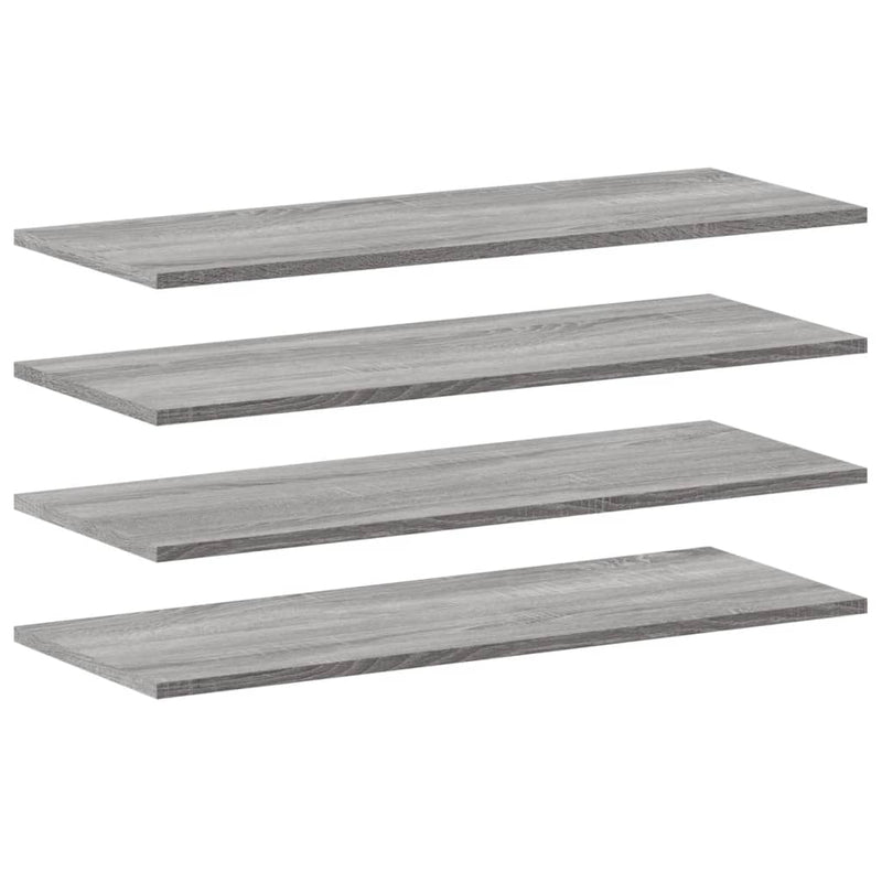 Wandschappen 4 st 80x30x1,5 cm bewerkt hout grijs sonoma eiken