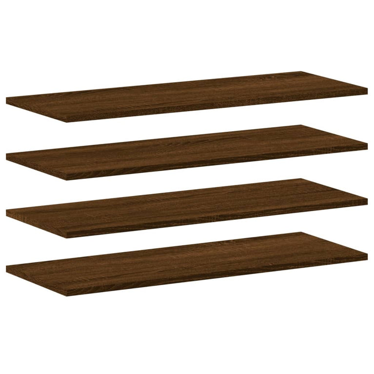 Wandschappen 4 st 80x30x1,5 cm bewerkt hout bruineikenkleurig