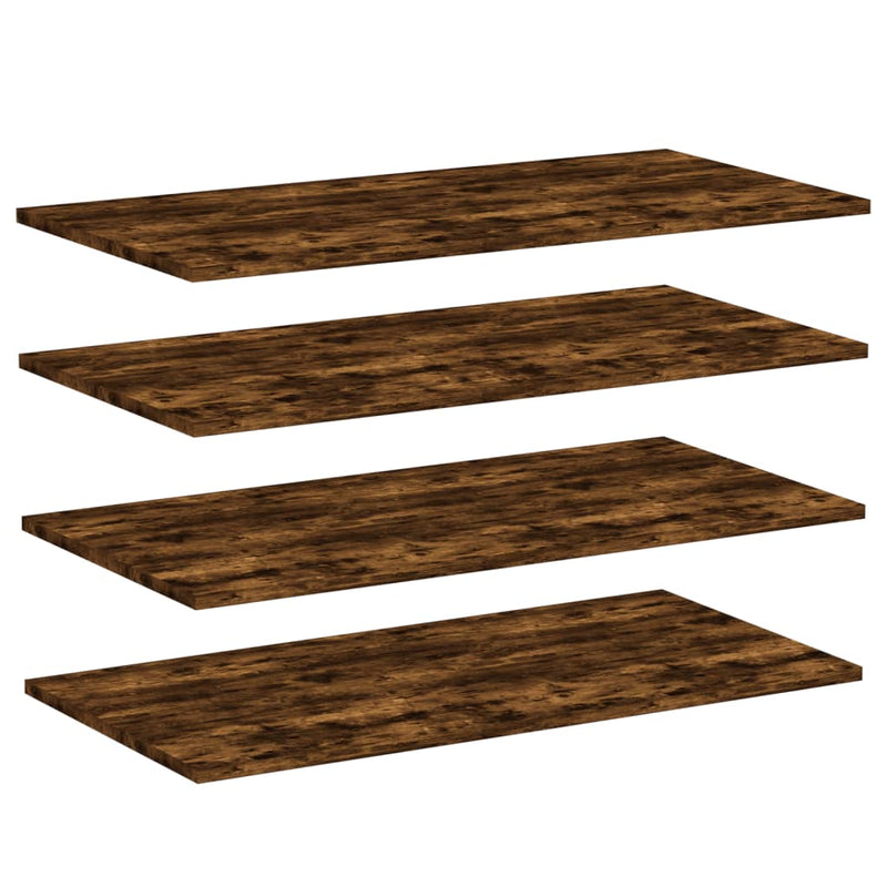 Wandschappen 4 st 80x40x1,5 cm bewerkt hout gerookt eikenkleur