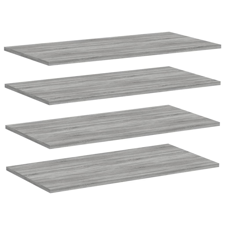 Wandschappen 4 st 80x40x1,5 cm bewerkt hout grijs sonoma eiken