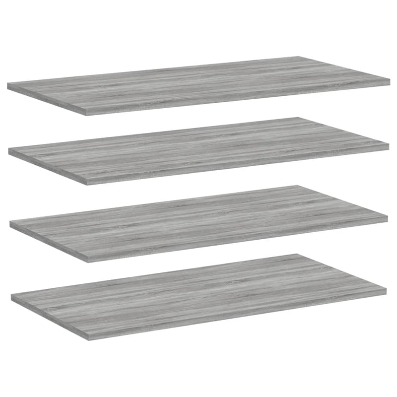 Wandschappen 4 st 80x40x1,5 cm bewerkt hout grijs sonoma eiken