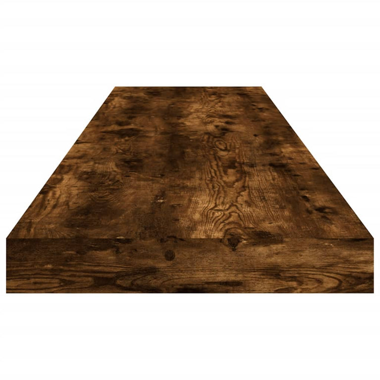 Wandschappen 4 st 100x10x1,5 cm bewerkt hout gerookt eikenkleur