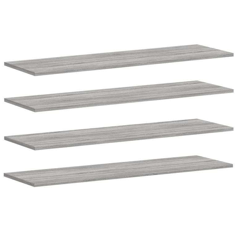 Wandschappen 4 st 100x30x1,5 cm bewerkt hout grijs sonoma eiken