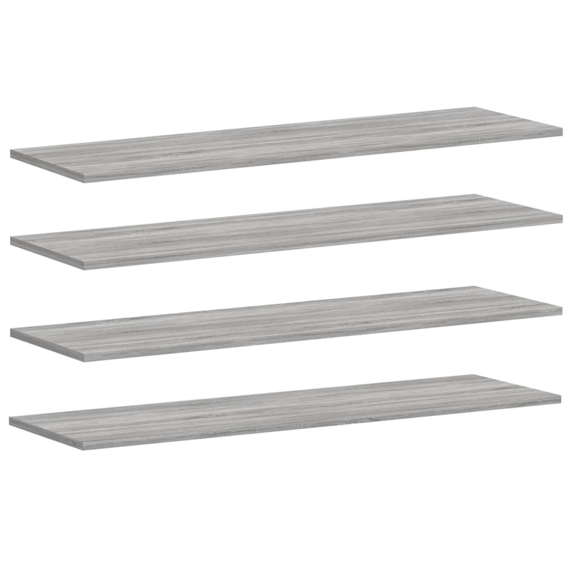 Wandschappen 4 st 100x30x1,5 cm bewerkt hout grijs sonoma eiken