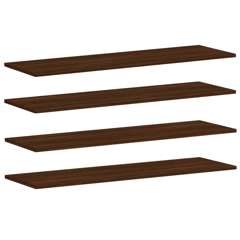 Wandschappen 4 st 100x30x1,5 cm bewerkt hout bruineikenkleurig