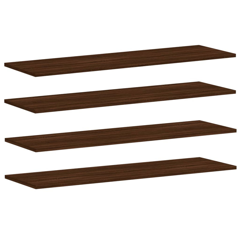 Wandschappen 4 st 100x30x1,5 cm bewerkt hout bruineikenkleurig