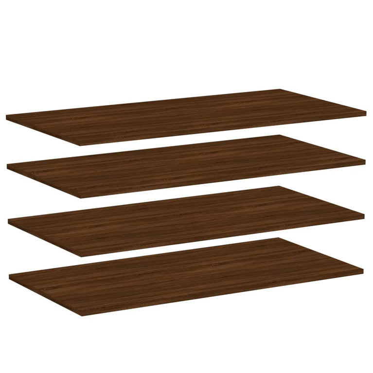 Wandschappen 4 st 100x50x1,5 cm bewerkt hout bruineikenkleurig