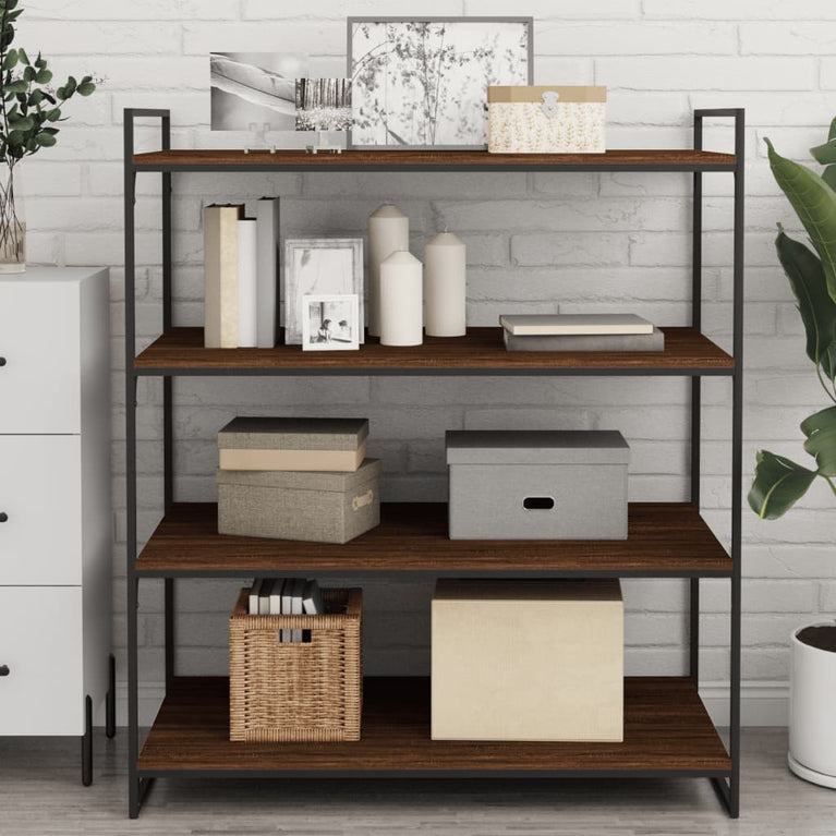 Wandschappen 4 st 100x50x1,5 cm bewerkt hout bruineikenkleurig